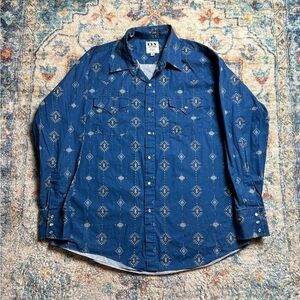 Ely Cattleman Aztec Pearl Snap Shirt Size XL